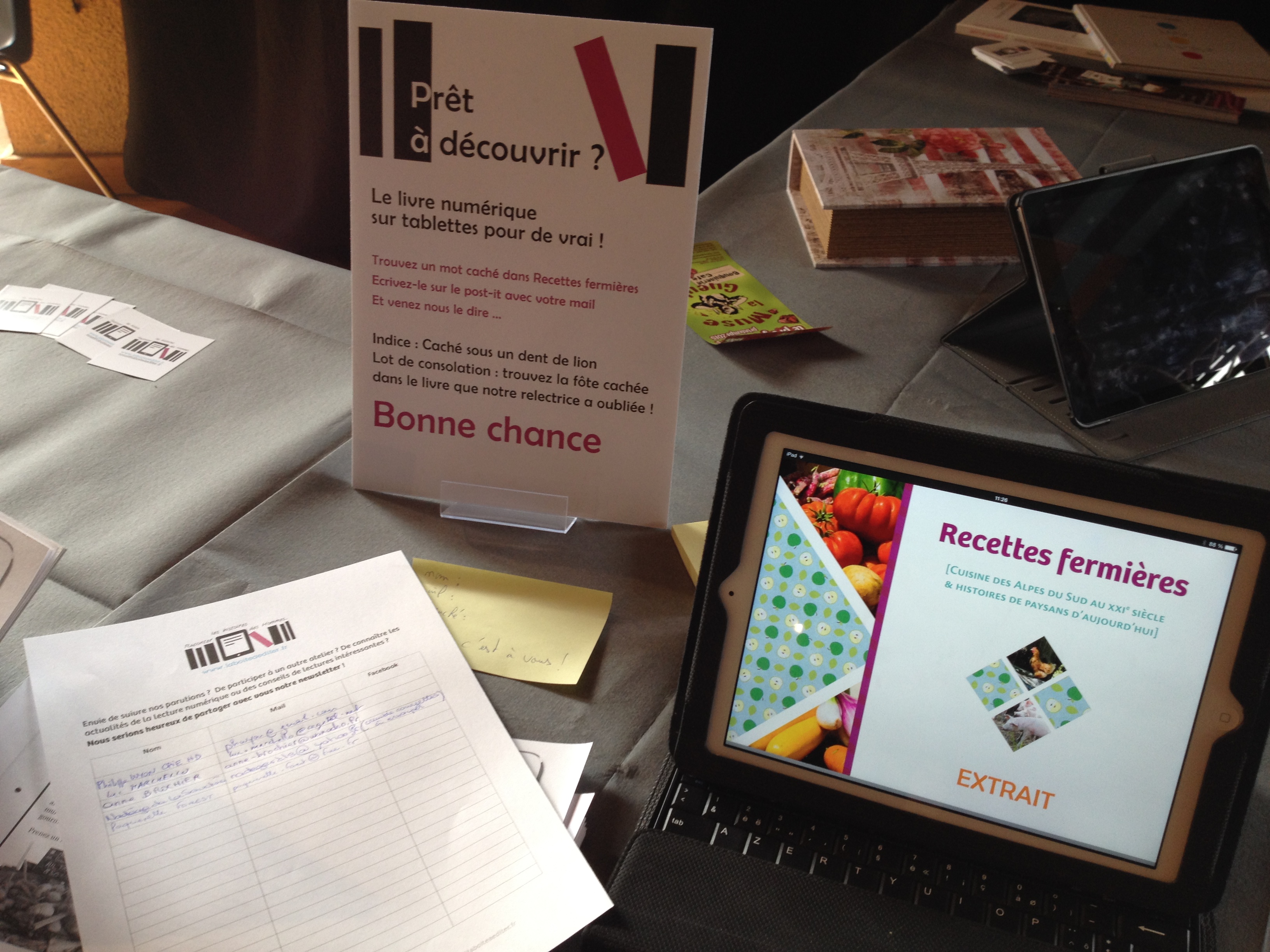 l'animation recettes fermières Festivalire